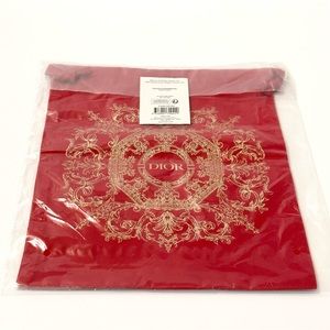 DIOR gold red drawstring cosmetic pouch bag 2024 Lunar New Year